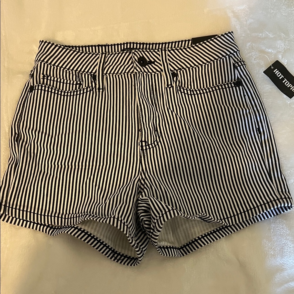 Blackheart Women's Striped Jean Shorts